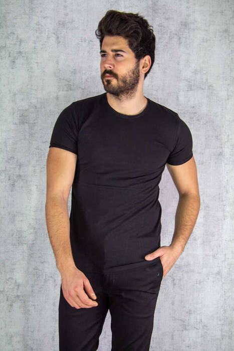 Basic Bisiklet Yaka T-shirt