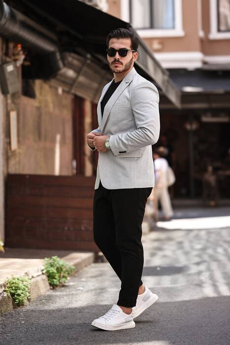 DAR KESİM TEK CEKET GRİ