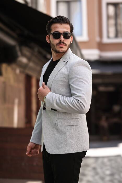 DAR KESİM TEK CEKET GRİ