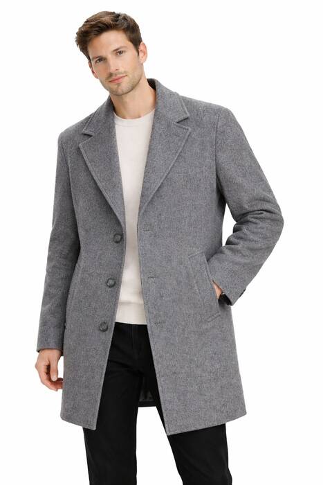 Oversize Kaşe Kaban Gri