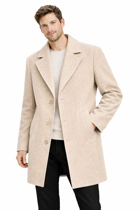 Oversize Kaşe Kaban Krem