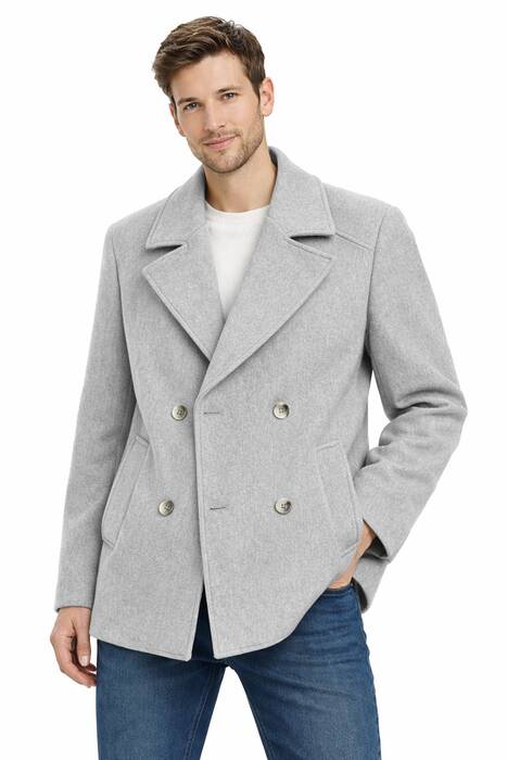 Oversize Kaşe Kaban Gri