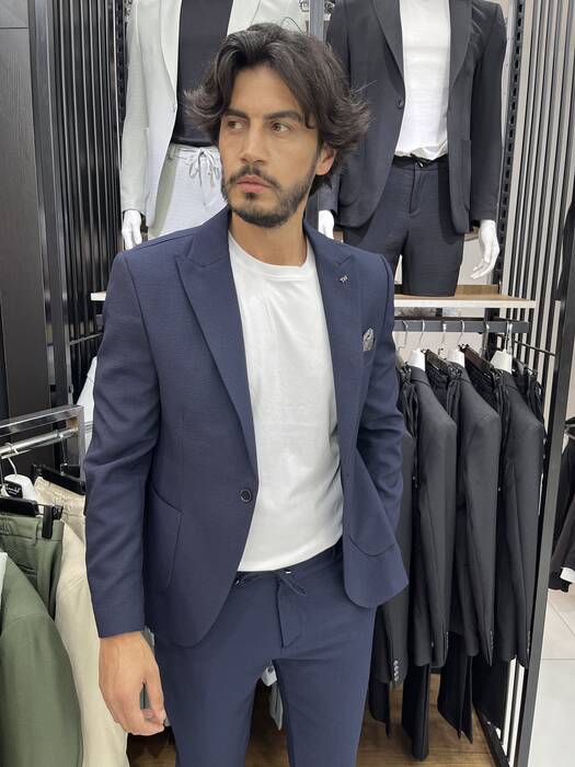 JOGGER TAKIM ELBİSE İPLİ PANTOLON LACİVERT JOGGER TAKIM ELBİSE İPLİ PANTOLON LACİVERT