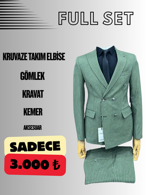 FULL SET KRUVAZE TAKIM ELBİSE HAKİ - Thumbnail