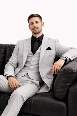 Twenhil - DAR KESİM YELEKLİ TAKIM ELBİSE GRİ (1)