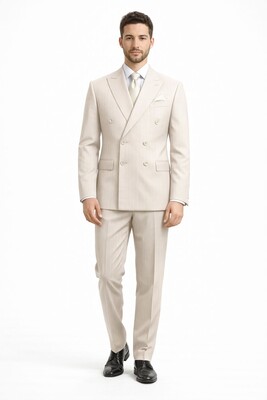 Twenhil - DAR KESİM KRUVAZE TAKIM ELBİSE KREM