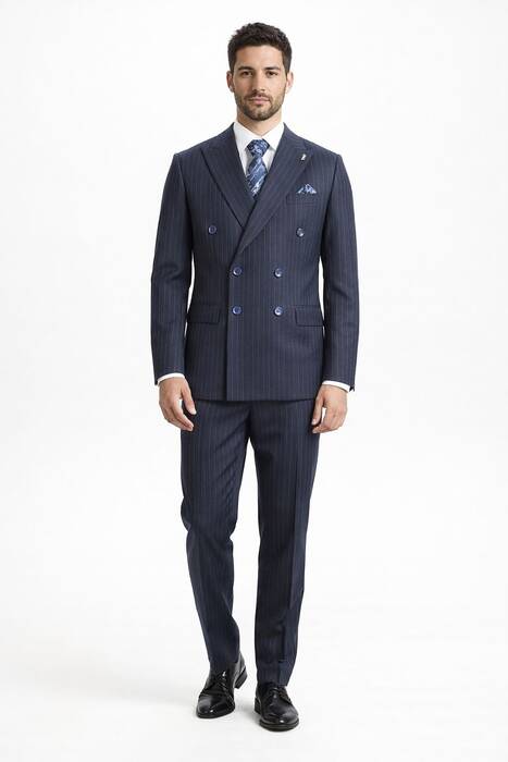 DAR KESİM KRUVAZE TAKIM ELBİSE LACİVERT