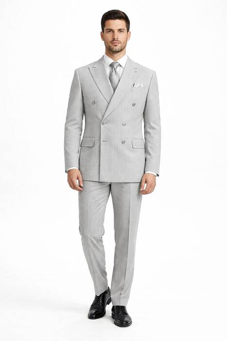 DAR KESİM KRUVAZE TAKIM ELBİSE GRİ