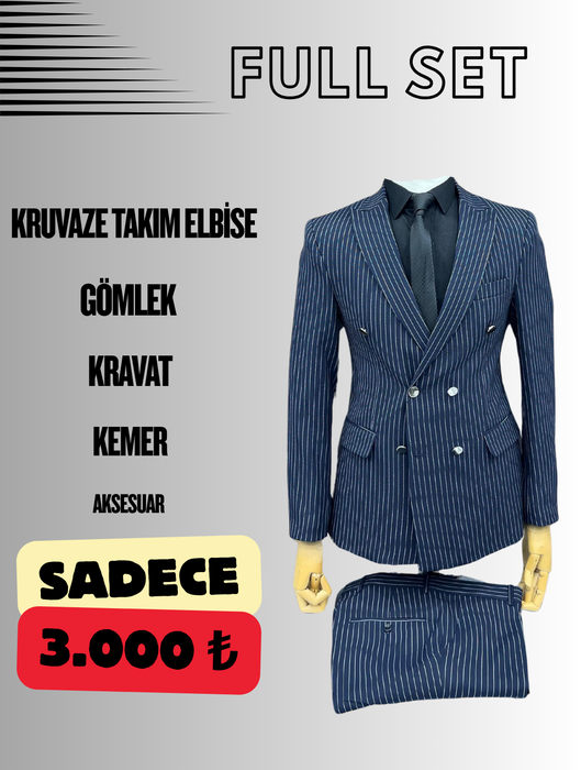 FULL SET KRUVAZE TAKIM ELBİSE LACİVERT 