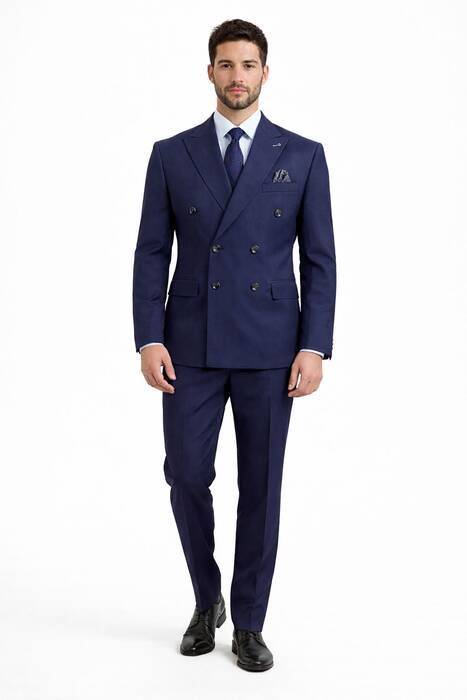  KRUVAZE DÜZ TAKIM ELBİSE LACİVERT 