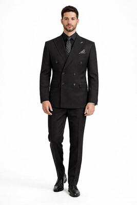 Twenhil - KRUVAZE DÜZ TAKIM ELBİSE SİYAH