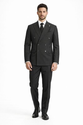 Twenhil - KRUVAZE ÇİZGİLİ TAKIM ELBİSE